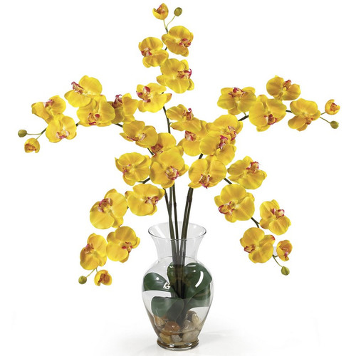 Five Stem Phalaenopsis Liquid Illusion Gold Yellow 1106 Gy By Nearly Natural