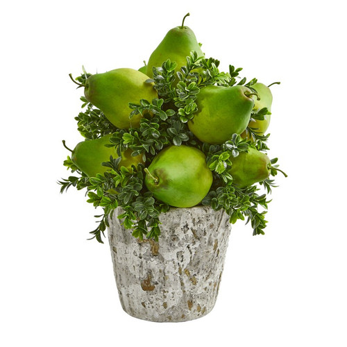 15 Pears Grass Artificial Arrangement In Weather Planter 1683 By Nearly Natural