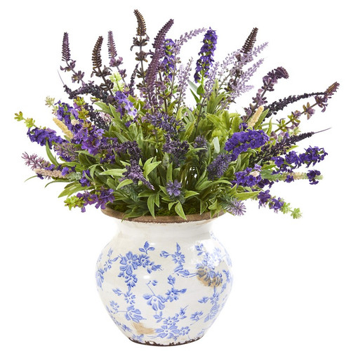 17 Lavender Artificial Arrangement In Floral Vase 1949 By Nearly Natural