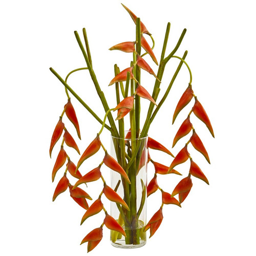 21 Hanging Heliconia Artificial Arrangement In Vase 1956 By Nearly Natural