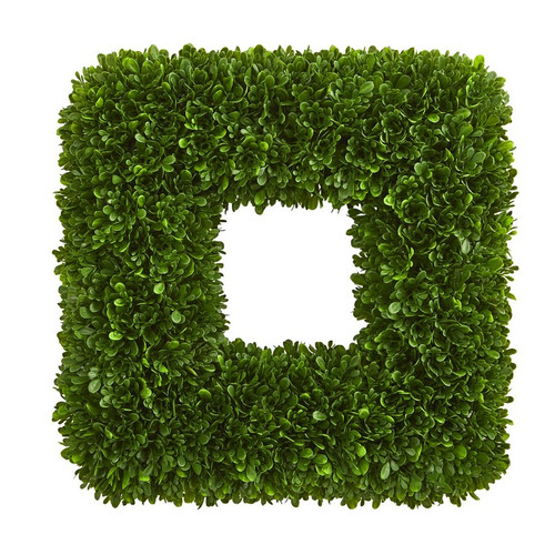 17 Tea Leaf Square Wreath Uv Resistant Indoor Outdoor 4233 By Nearly Natural