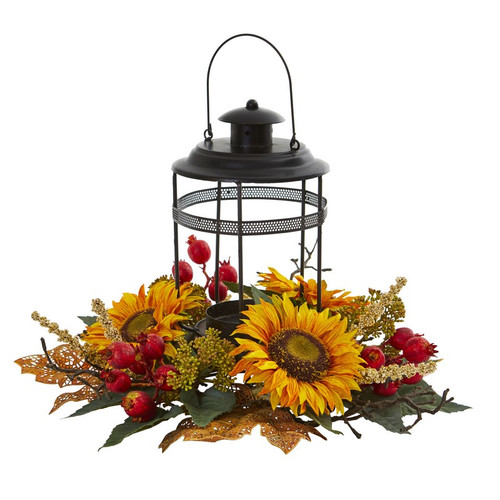 18 Sunflower Berry Artificial Arrangement Candelabrum 4279 By Nearly Natural