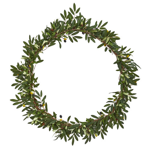 28 Olive Artificial Wreath 4380 By Nearly Natural
