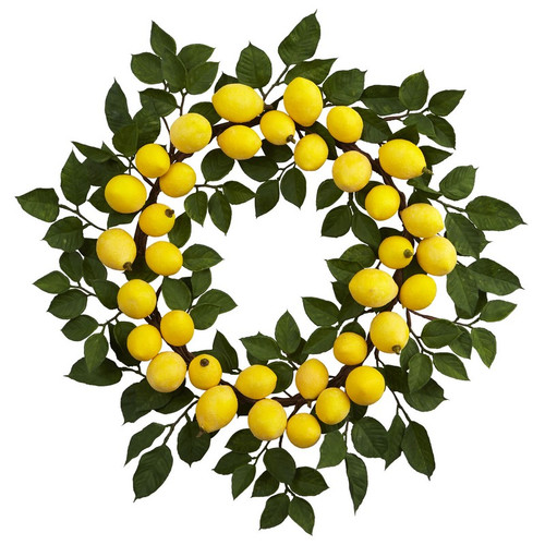 24 Lemon Wreath 4567 By Nearly Natural