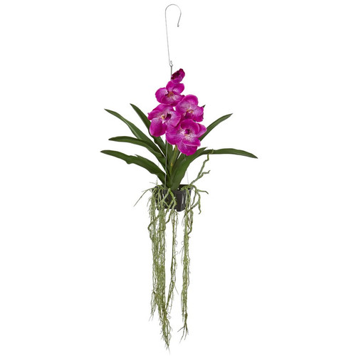 41 Vanda Orchid Hanging Basket 4590 By Nearly Natural