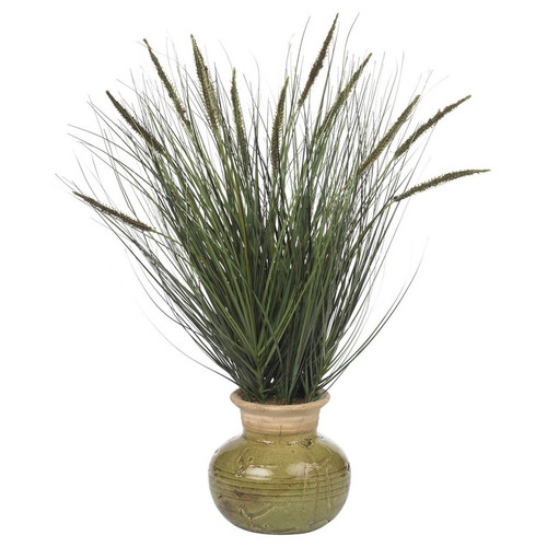 27 Grass W Mini Cattails 4730 By Nearly Natural