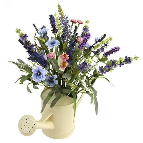 Lavender Arrangement W Watering Can 4816 By Nearly Natural