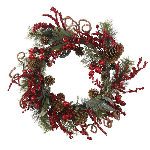 24 Assorted Berry Wreath 4838 By Nearly Natural