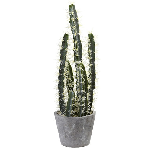 Decorative Cactus Garden W Cement Planter 4845 By Nearly Natural