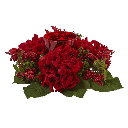 14 Hydrangea Berry Candelabrum 4877 By Nearly Natural