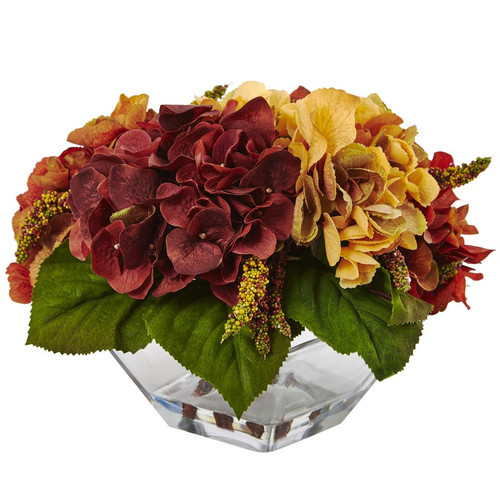 10 Autumn Hydrangea Berry W Vase 4897 By Nearly Natural