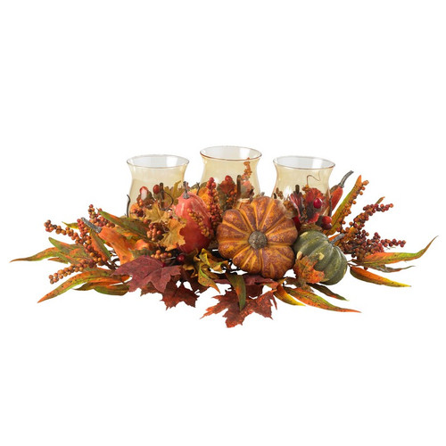 30 Harvest Triple Candelabrum 4909 By Nearly Natural