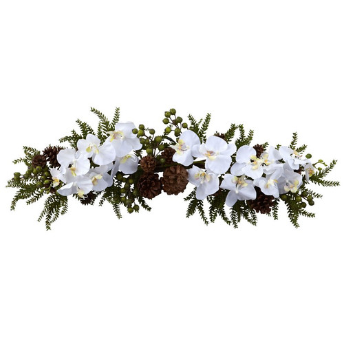30 Phalaenopsis Orchid Pine Swag 4946 By Nearly Natural