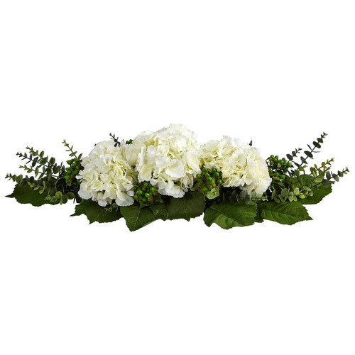 25 Hydrangea And Eucalyptus Artificial Arrangement 4996 By Nearly Natural