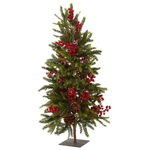 36 Pine Berry Christmas Tree 5350 By Nearly Natural