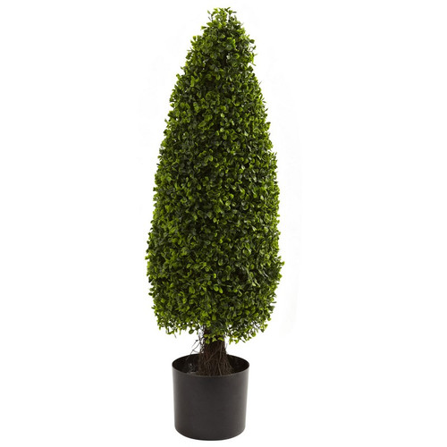 3 Boxwood Tower Top Uv Resist W 419 Lvs Indoor Outdoor 5412 By Nearly Natural