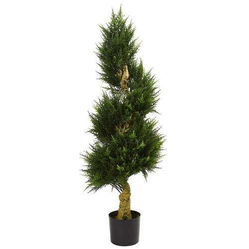 4 5 Spiral Cypress Tree Uv Resistant Indoor Outdoor 5525 By Nearly Natural