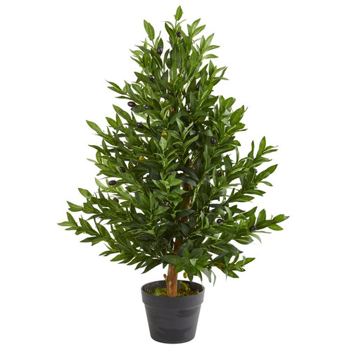 35 Olive Cone Topiary Tree Uv Resistant Indoor Outdoor 5548 By Nearly Natural