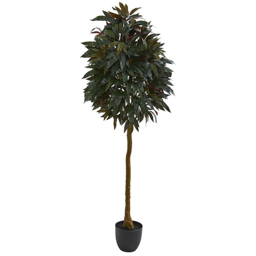 6 Red Mango Leaf Artificial Tree 5555 By Nearly Natural
