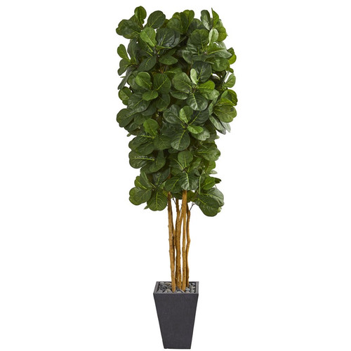 7 5 Fiddle Leaf Artificial Tree In Slate Planter 5612 By Nearly Natural