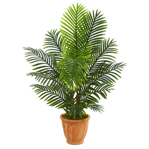 4 5 Paradise Palm Artificial Tree In Terra Cotta Planter 5661 By Nearly Natural