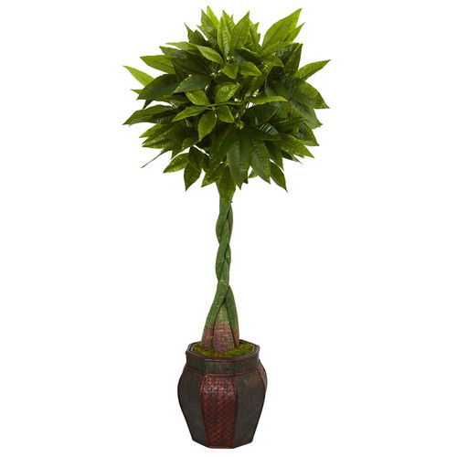 5 Money Artificial Tree In Decorative Planter Real Touch 5712 By Nearly Natural
