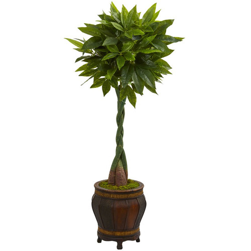 5 Money Artificial Tree In Decorative Planter Real Touch 5729 By Nearly Natural