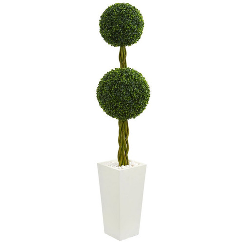 5 Double Boxwood Tree In Planter Uv Res Indoor Outdoor 5742 By Nearly Natural