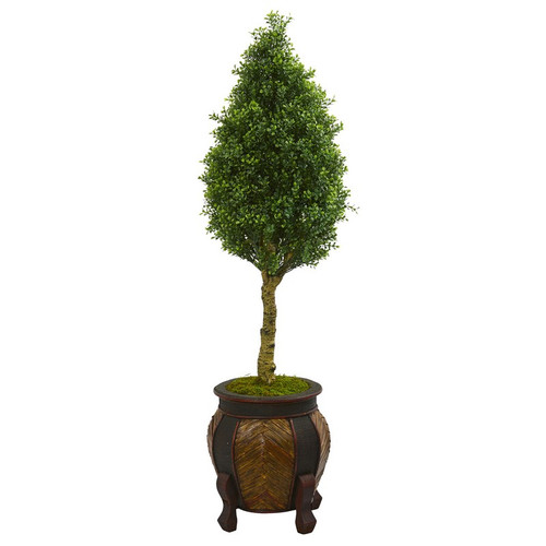 4 5 Boxwood Cone Artificial Tree In Planter 5764 By Nearly Natural