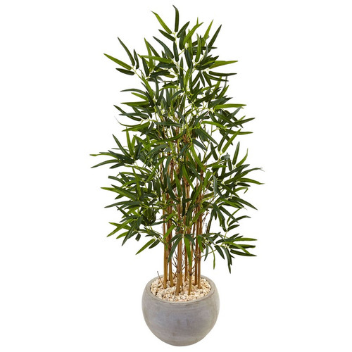 4 Bamboo Tree In Sand Colored Bowl 5802 By Nearly Natural