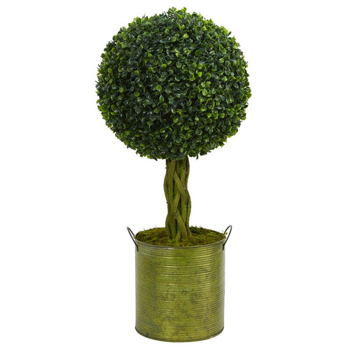 2 Boxwood Topiary In Planter Uv Resistant Indoor Outdoor 5887 By Nearly Natural