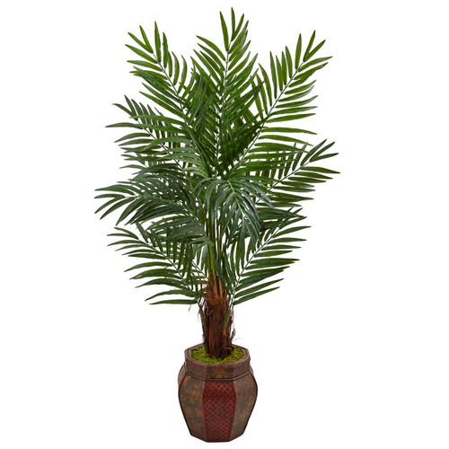 5 Areca Palm Tree In Weave Planter 5971 By Nearly Natural