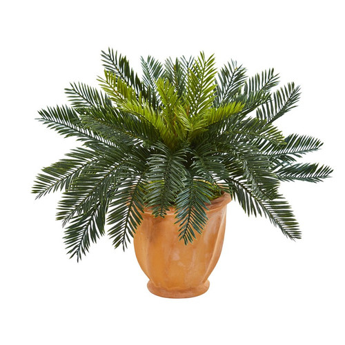 16 Cycas Artificial Plant In Terracotta Planter 6464 By Nearly Natural