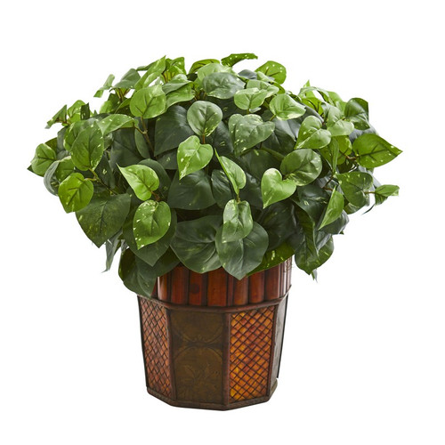 21 Pothos Artificial Plant In Decorative Planter 6465 By Nearly Natural