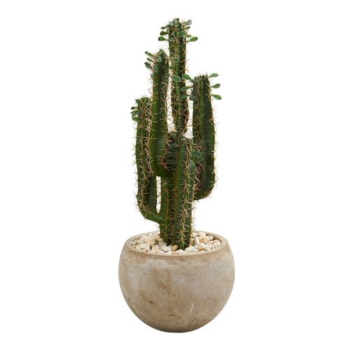 2 5 Cactus Artificial Plant In Bowl Planterr 6546 By Nearly Natural
