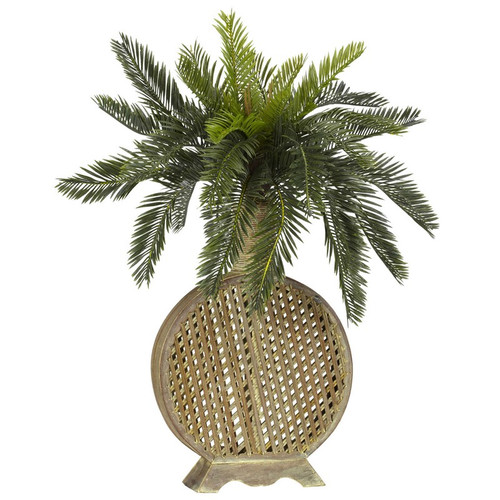 Cycas W Decorative Vase Silk Plant 6663 By Nearly Natural