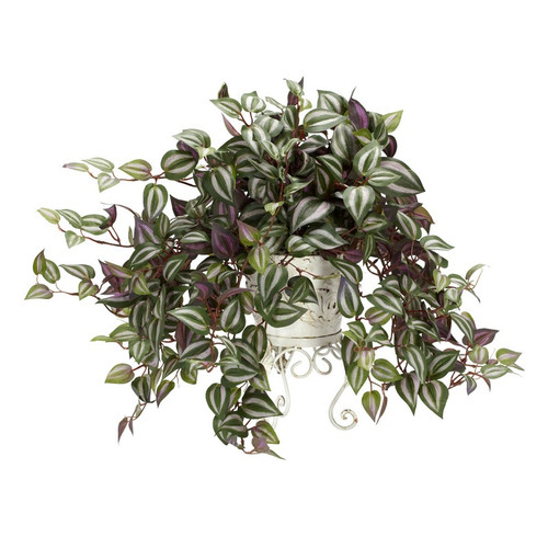 Wandering Jew W Metal Planter 6697 By Nearly Natural