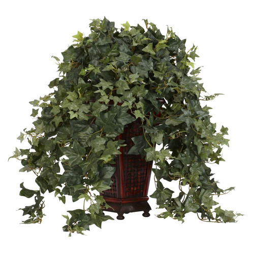 Vining Puff Ivy W Decorative Vase Silk Plant 6702 By Nearly Natural