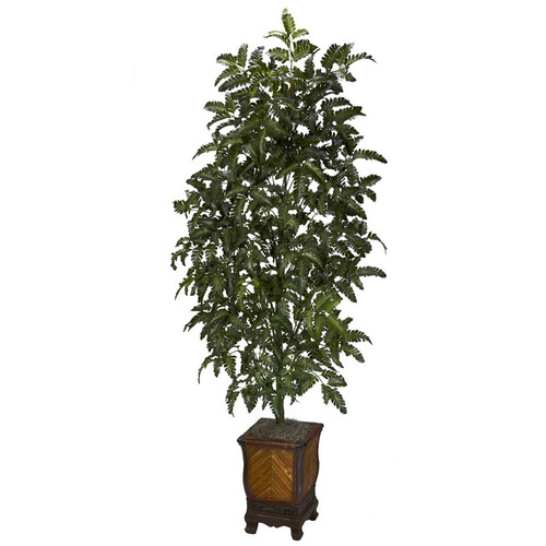 Bracken Fern W Decorative Vase Silk Plant 6716 By Nearly Natural