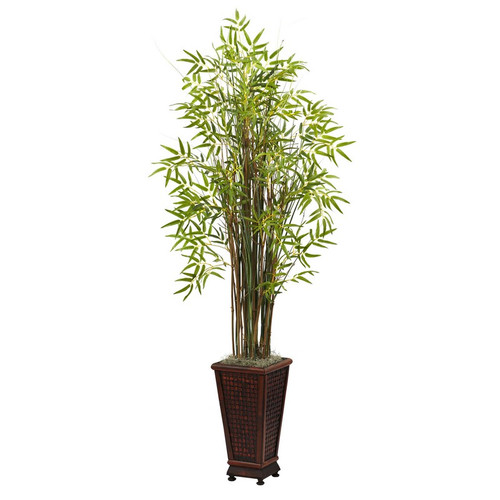 5 5 Grass Bamboo Plant W Decorative Planter 6746 By Nearly Natural