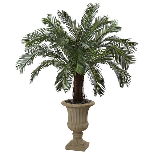 65 Cycas Plant In Urn Uv Resistant Indoor Outdoor 6879 By Nearly Natural