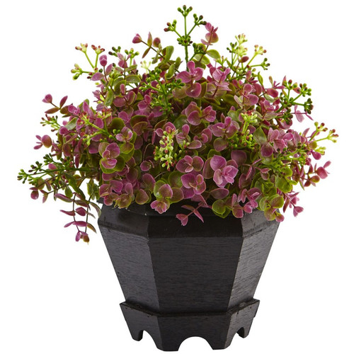 13 Sedum And Eucalyptus Plant With Planter 6891 By Nearly Natural