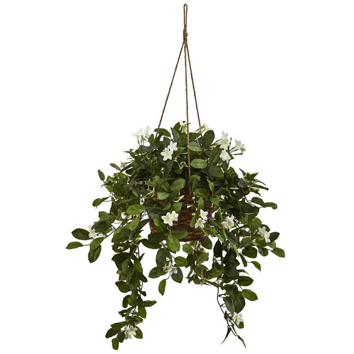 16 Mixed Stephanotis Hanging Basket 6913 By Nearly Natural