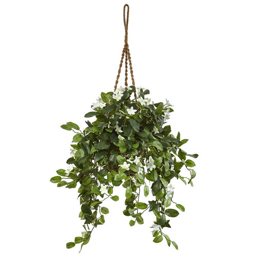 44 Stephanotis In Hanging Basket 6985 By Nearly Natural
