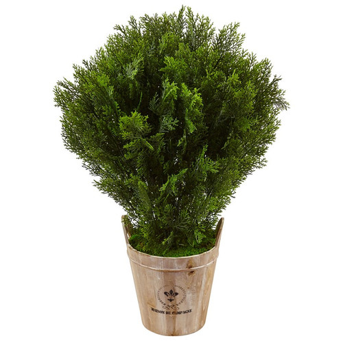 3 Cedar In Barrel Planter Indoor Outdoor 6991 By Nearly Natural
