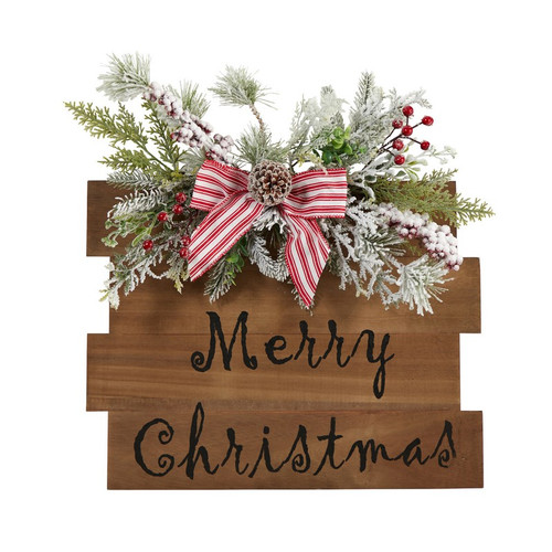 20 Holiday Merry Christmas Door Wall Hanger 7147 By Nearly Natural