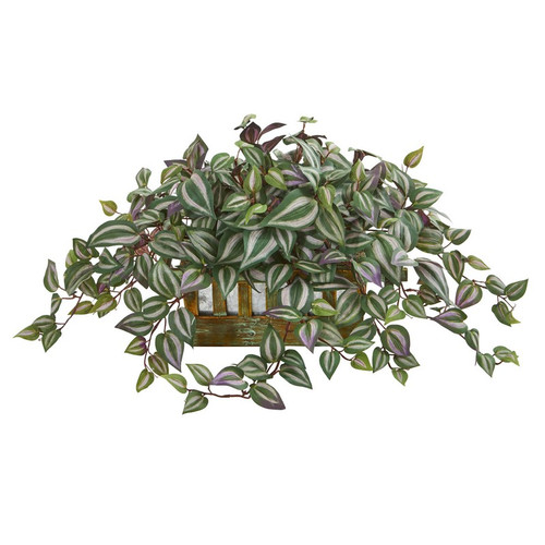 13 Wandering Jew Artificial Plant In Decorative Planter 8056 By Nearly Natural