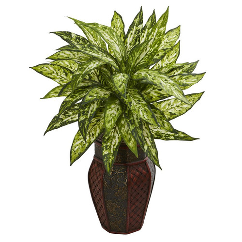 19 Aglonema Artificial Plant In Decorative Planter 8156 By Nearly Natural