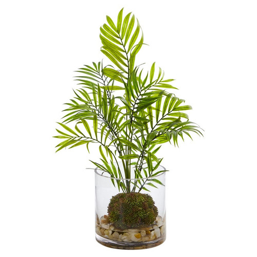 14 Mini Areca Palm Artificial Plant In Vase 8188 By Nearly Natural