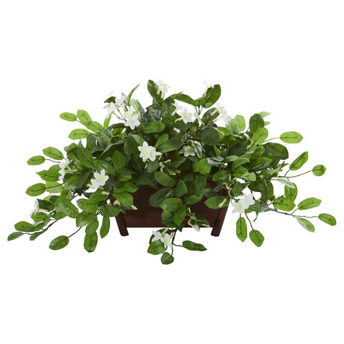 14 Mix Stephanotis Artificial Plant In Decorative Planter 8216 By Nearly Natural